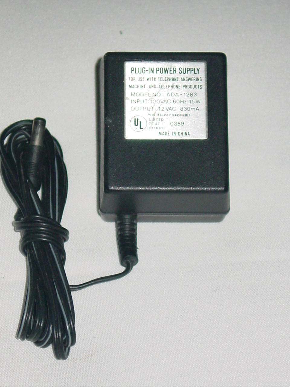 NEW ADA-1283 AC Adapter 12VAC 830mA